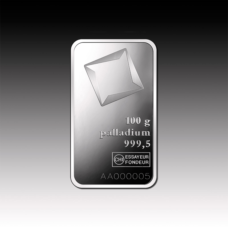 100g Valcambi Palladium Minted Tablet